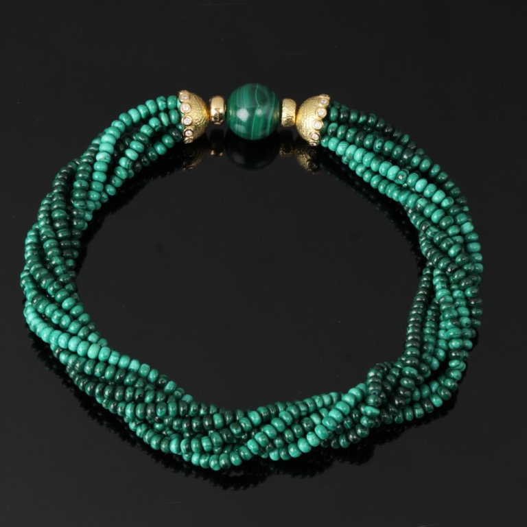 Clotilde, Gold and hard stone necklace